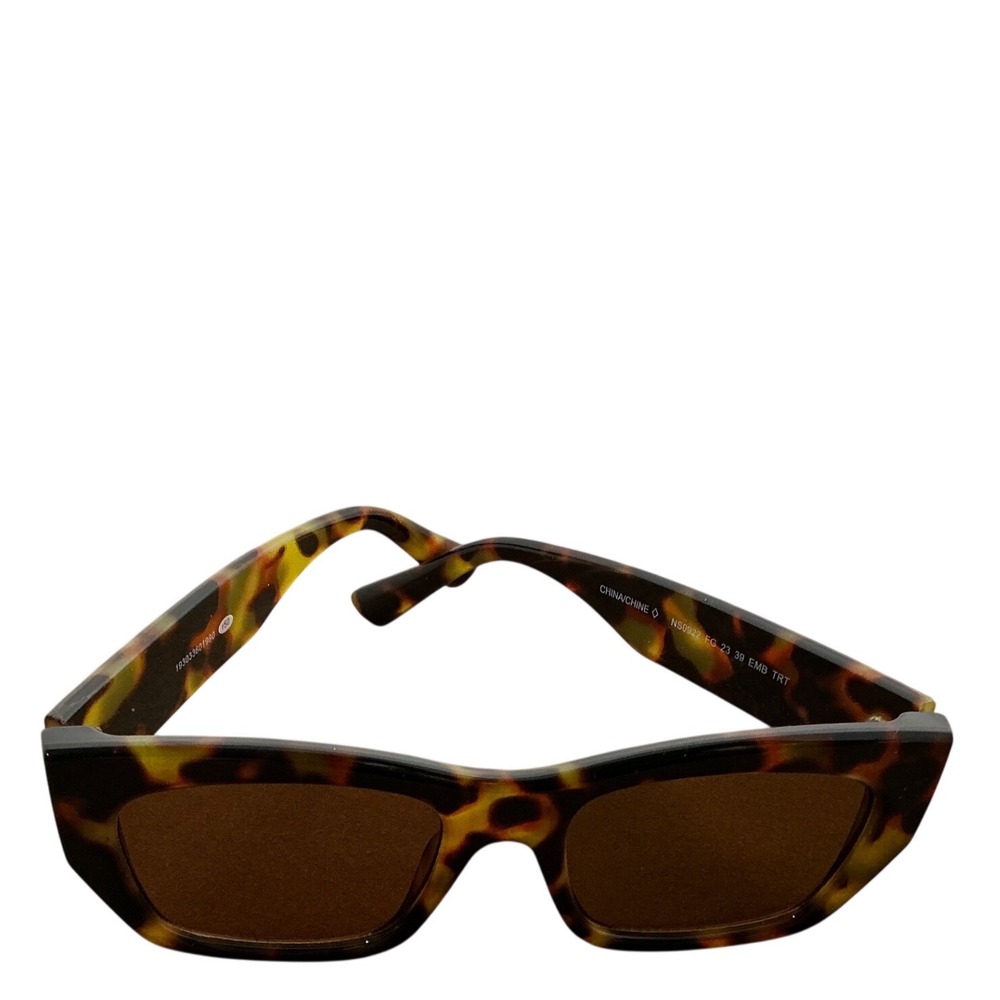 Tortoiseshell Rectangle Sunglass Frames Brown Lenses Modern‎ Unisex Style
